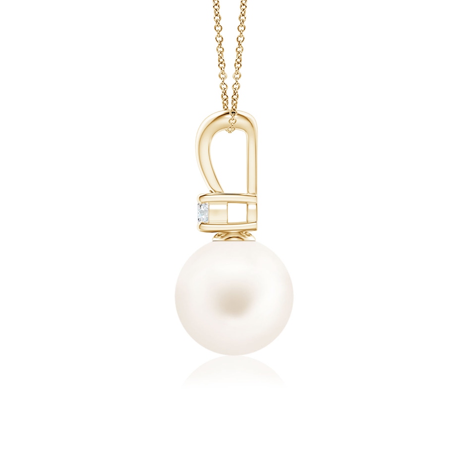 8mm AA Freshwater Pearl V-Bale Pendant in 18K Yellow Gold side 199
