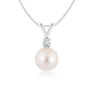 8mm AAAA Freshwater Pearl V-Bale Pendant in P950 Platinum