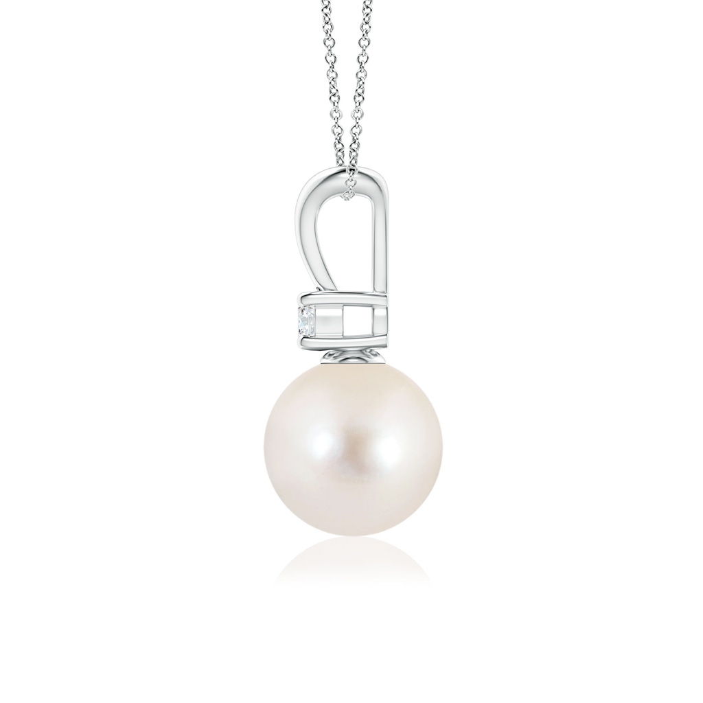 8mm AAAA Freshwater Pearl V-Bale Pendant in P950 Platinum Side 1