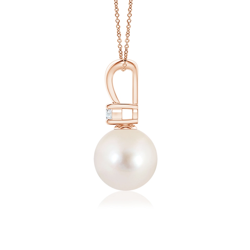 8mm AAAA Freshwater Pearl V-Bale Pendant in Rose Gold - side 199