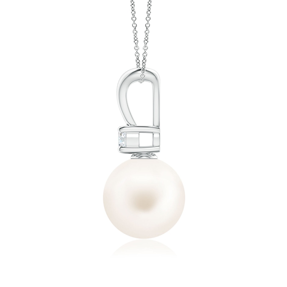 9mm AA Freshwater Pearl V-Bale Pendant in 18K White Gold side 199