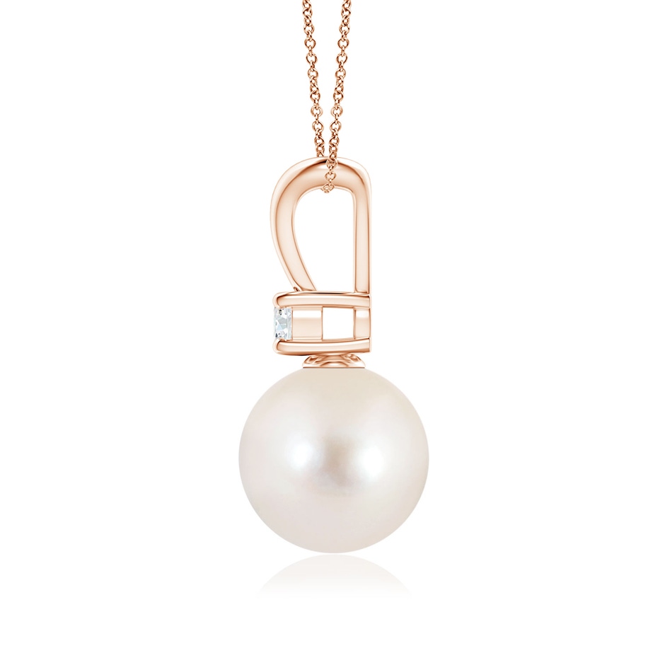 9mm AAAA Freshwater Pearl V-Bale Pendant in 18K Rose Gold side 199