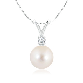 9mm AAAA Freshwater Pearl V-Bale Pendant in P950 Platinum