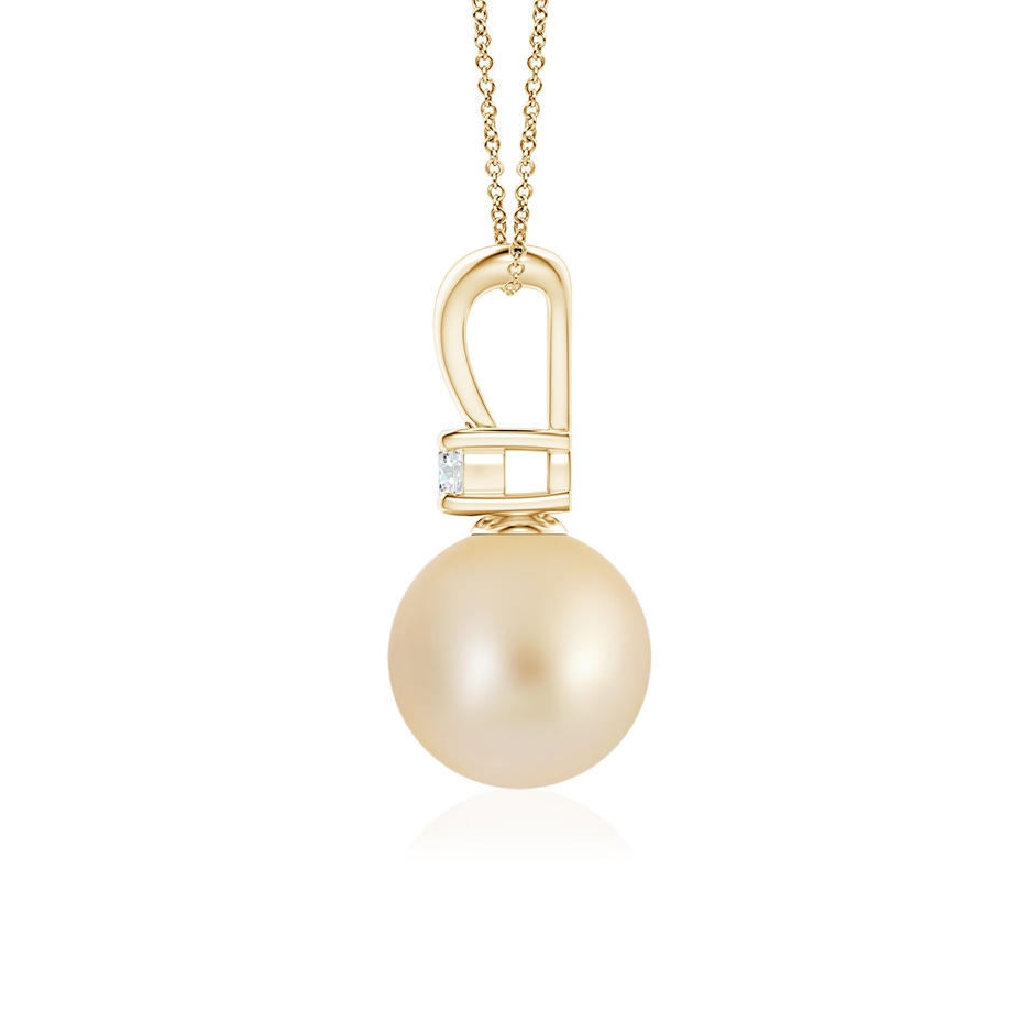 8mm AA Golden South Sea Pearl V-Bale Pendant in Yellow Gold side 199