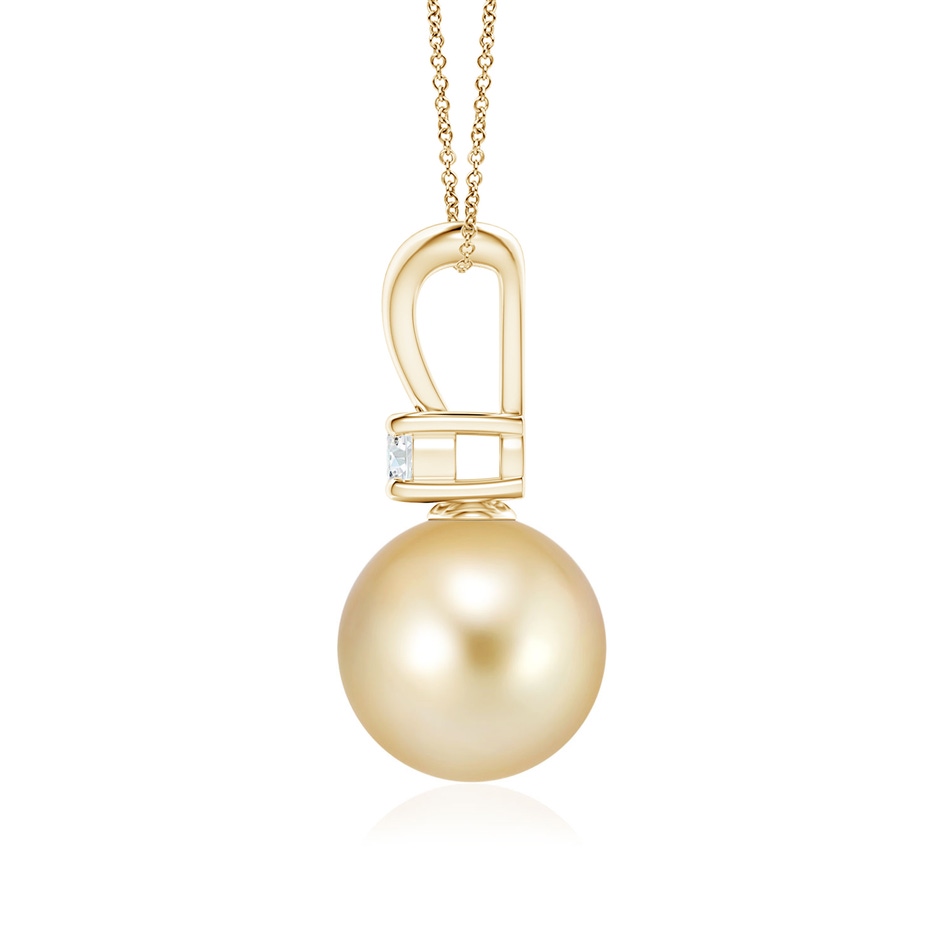 9mm AAAA Golden South Sea Pearl V-Bale Pendant in Yellow Gold side 199