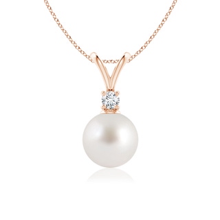 8mm AAA South Sea Pearl V-Bale Pendant in Rose Gold