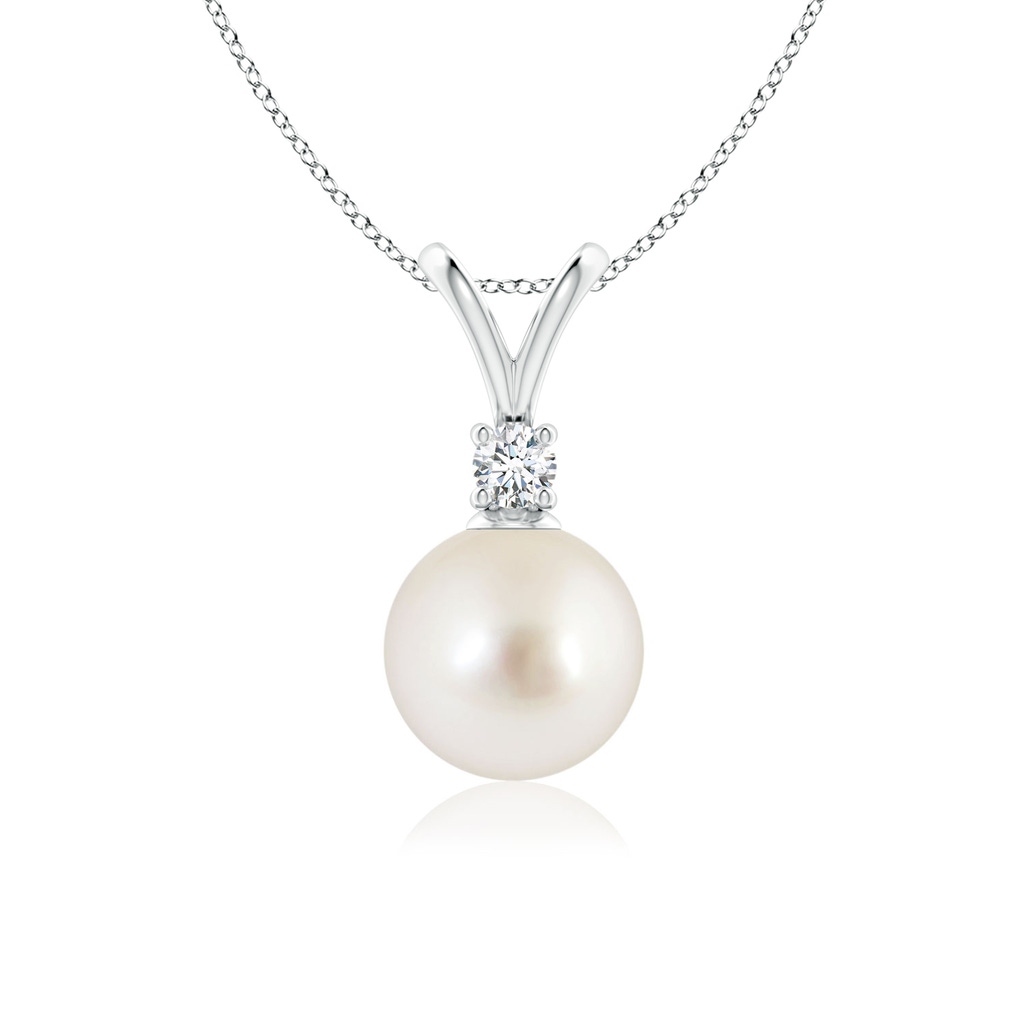 8mm AAAA South Sea Pearl V-Bale Pendant in P950 Platinum