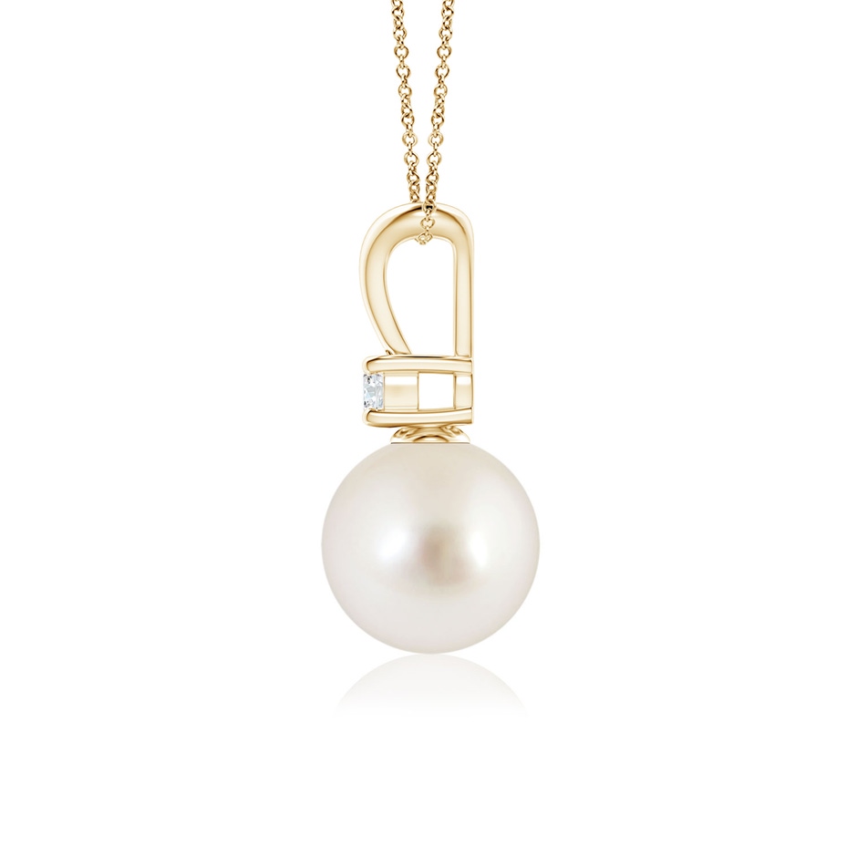 8mm AAAA South Sea Pearl V-Bale Pendant in Yellow Gold side 1