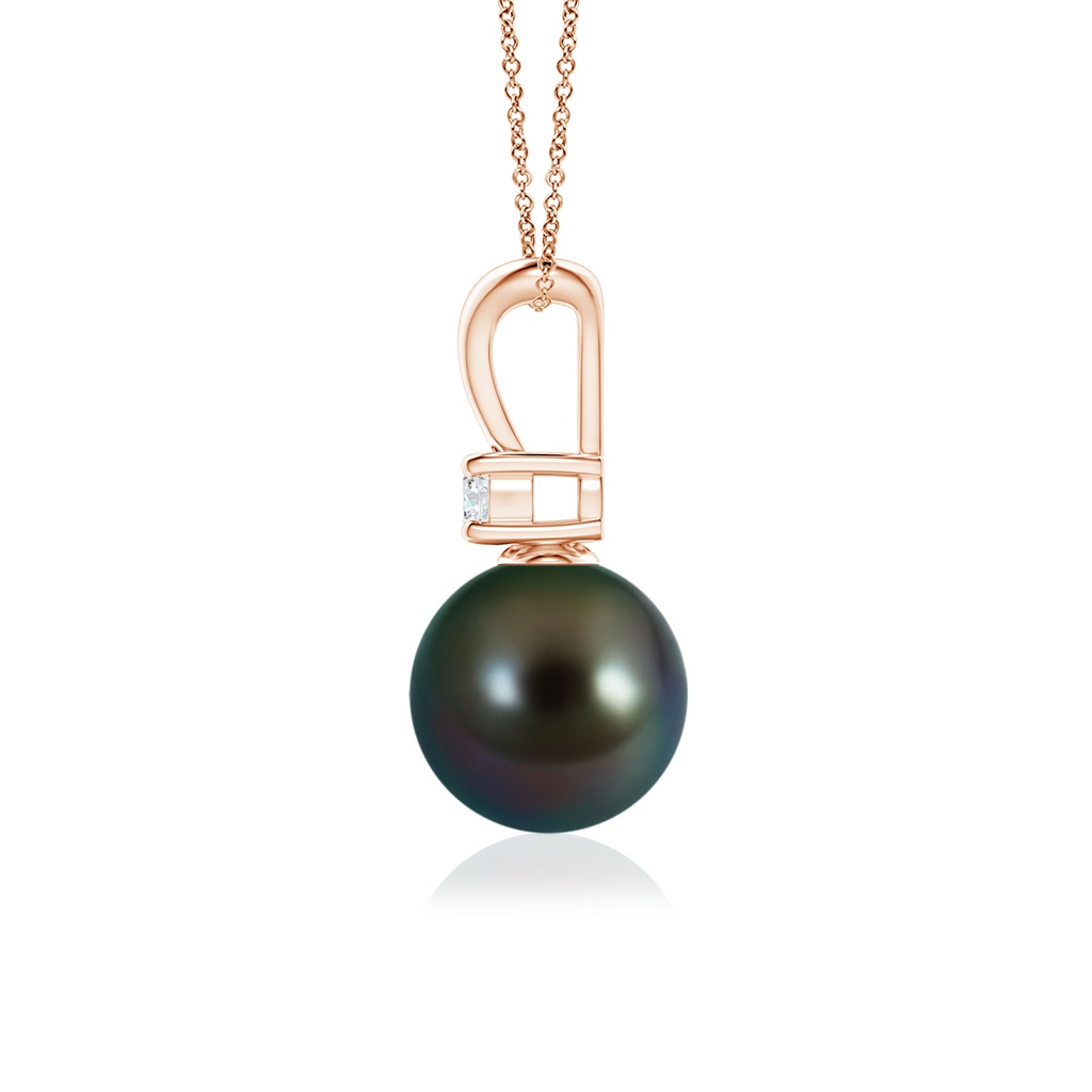 8mm AAAA Tahitian Pearl V-Bale Pendant in Rose Gold - side 199