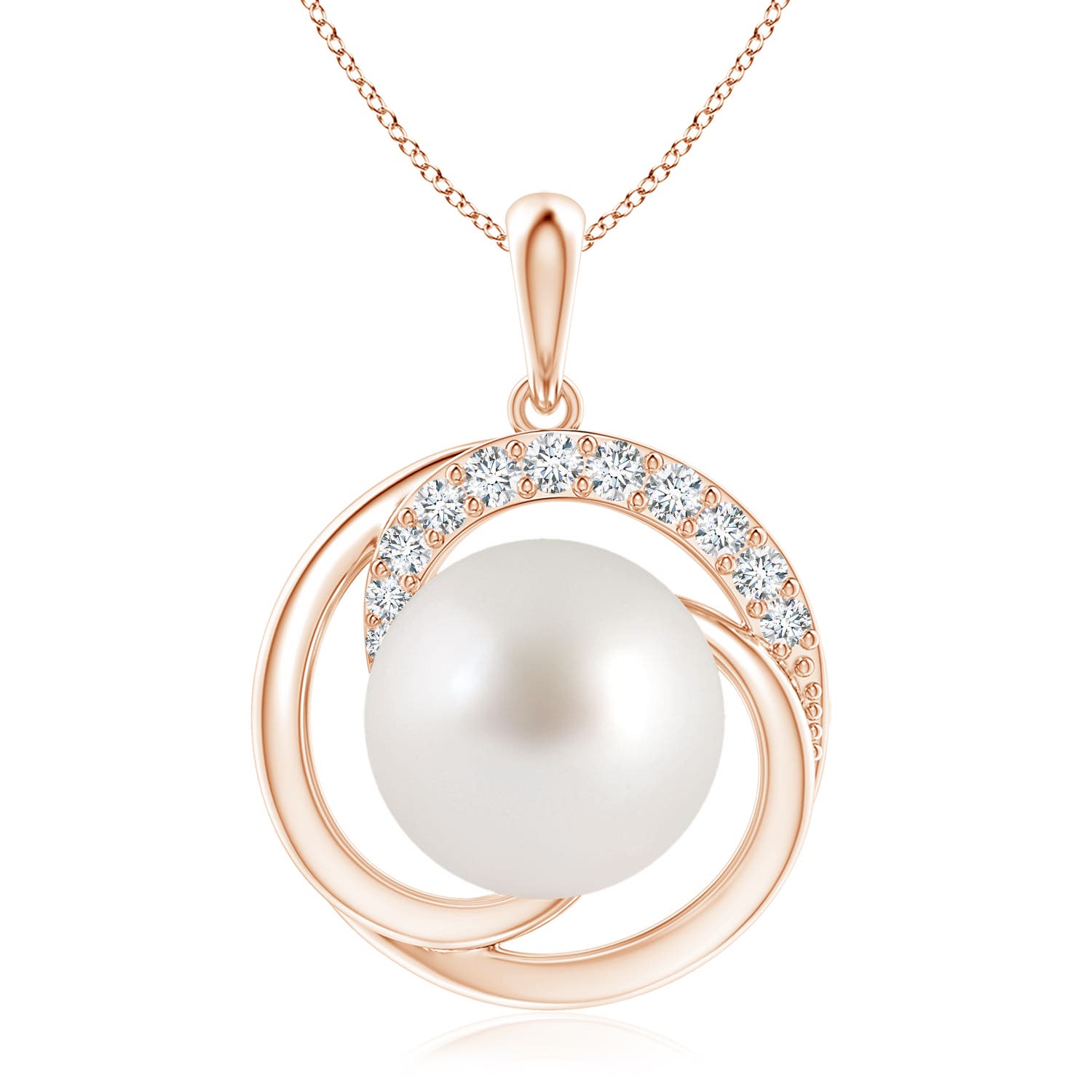 AAA - South Sea Cultured Pearl / 9.76 CT / 14 KT Rose Gold