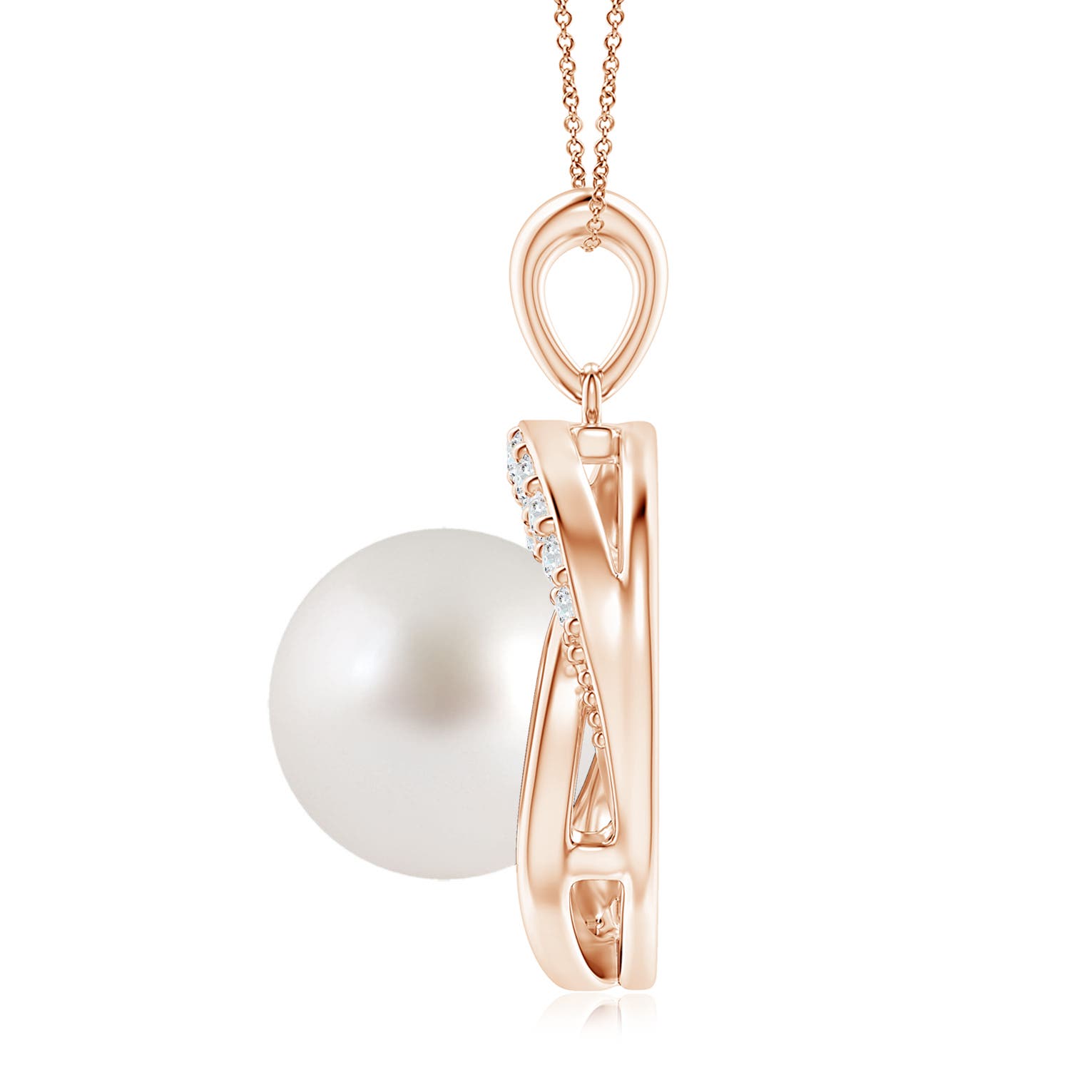 AAA - South Sea Cultured Pearl / 9.76 CT / 14 KT Rose Gold