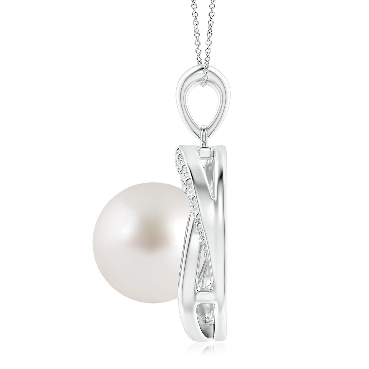 AAA - South Sea Cultured Pearl / 9.76 CT / 14 KT White Gold