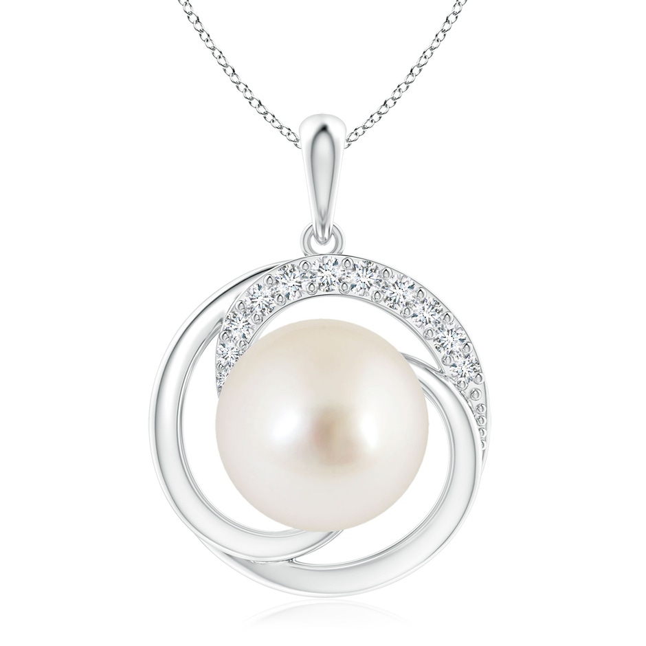 11mm AAAA South Sea Pearl Swirl Pendant with Diamonds in P950 Platinum 