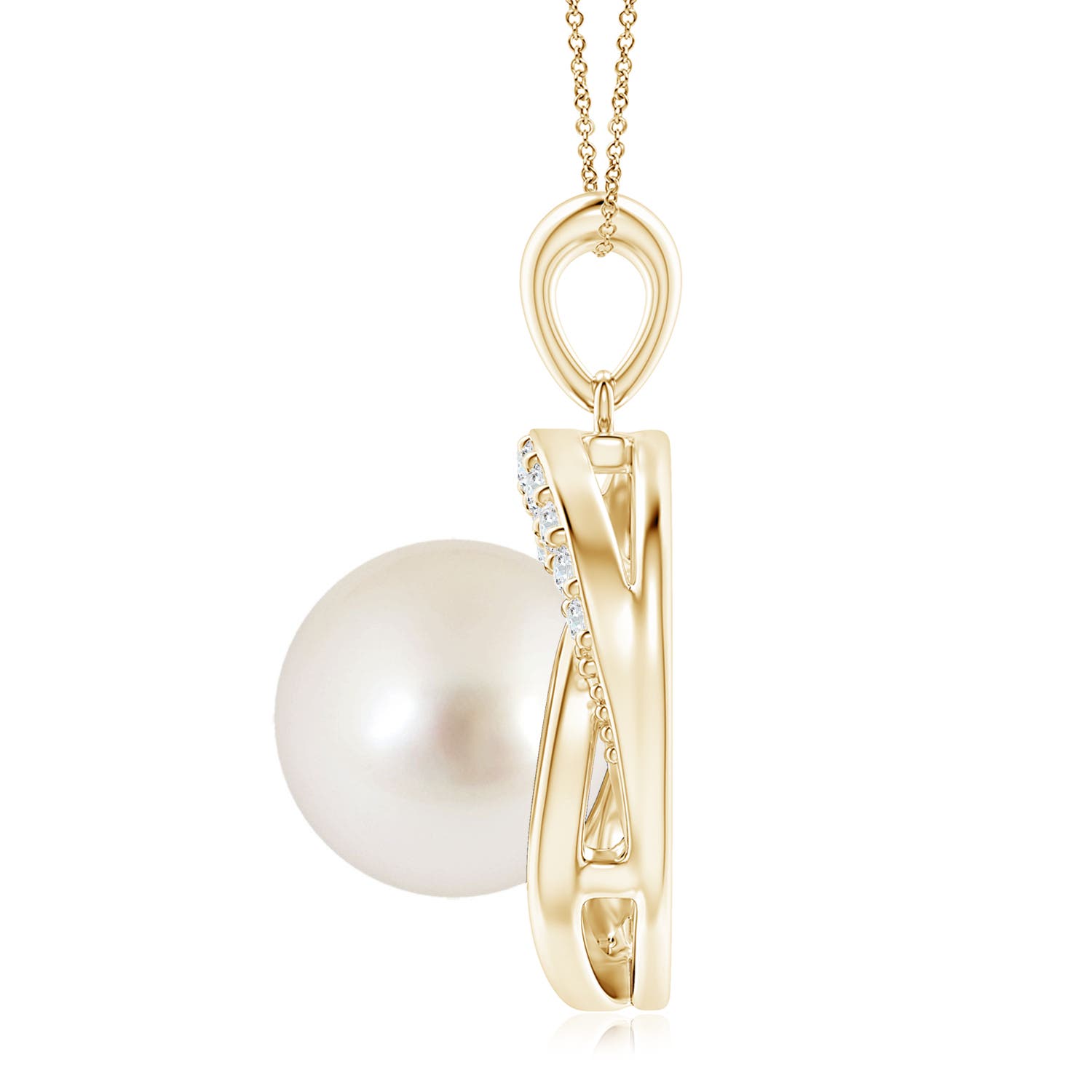 AAAA - South Sea Cultured Pearl / 9.76 CT / 14 KT Yellow Gold