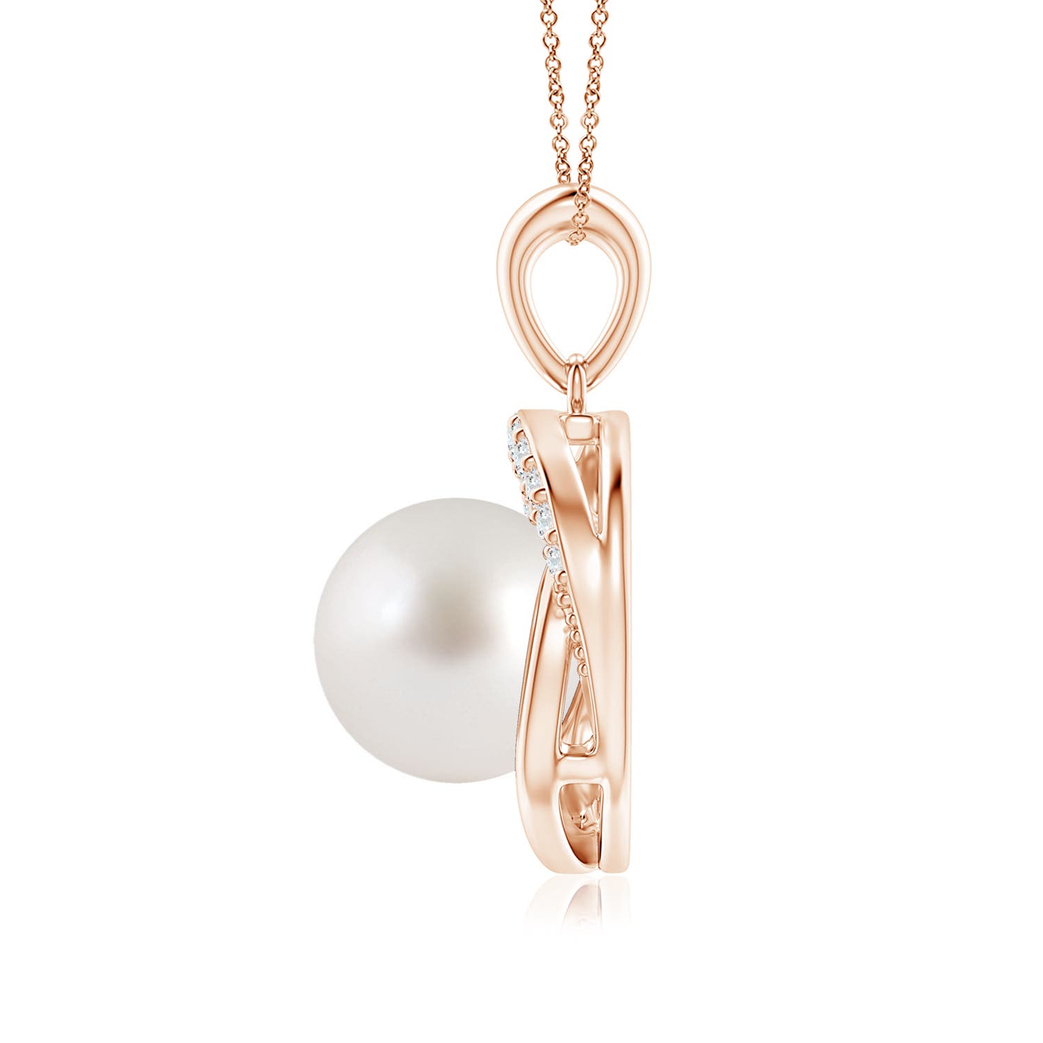 AAA - South Sea Cultured Pearl / 5.36 CT / 14 KT Rose Gold