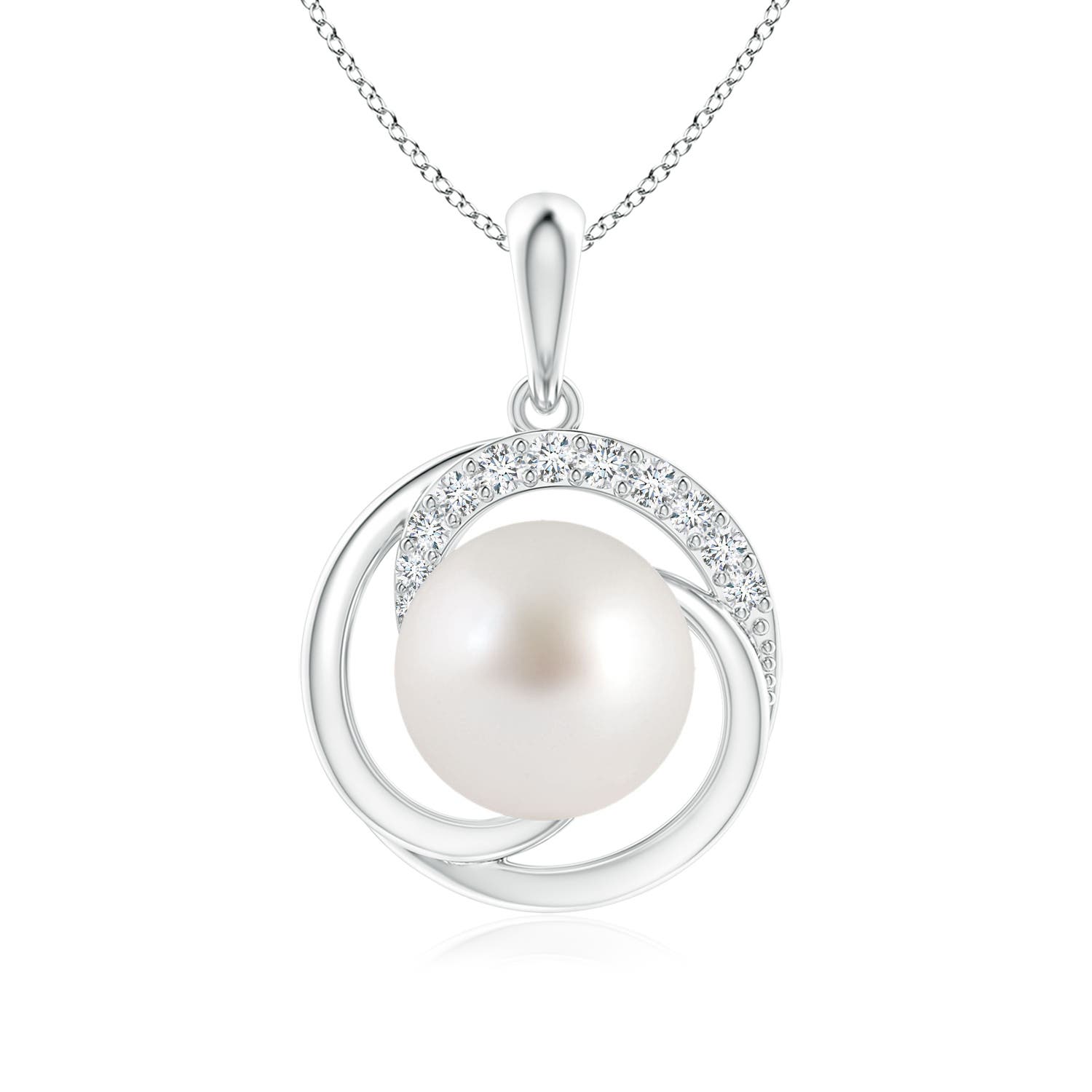 AAA - South Sea Cultured Pearl / 5.36 CT / 14 KT White Gold