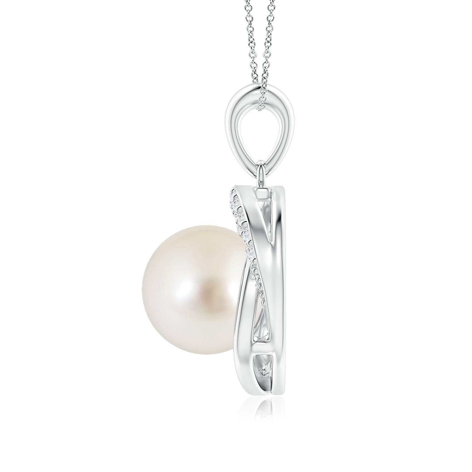 AAAA - South Sea Cultured Pearl / 5.36 CT / 14 KT White Gold