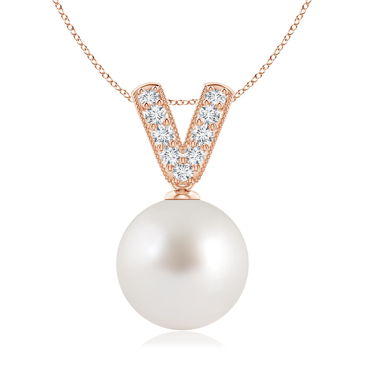 AAA - South Sea Cultured Pearl / 7.36 CT / 14 KT Rose Gold