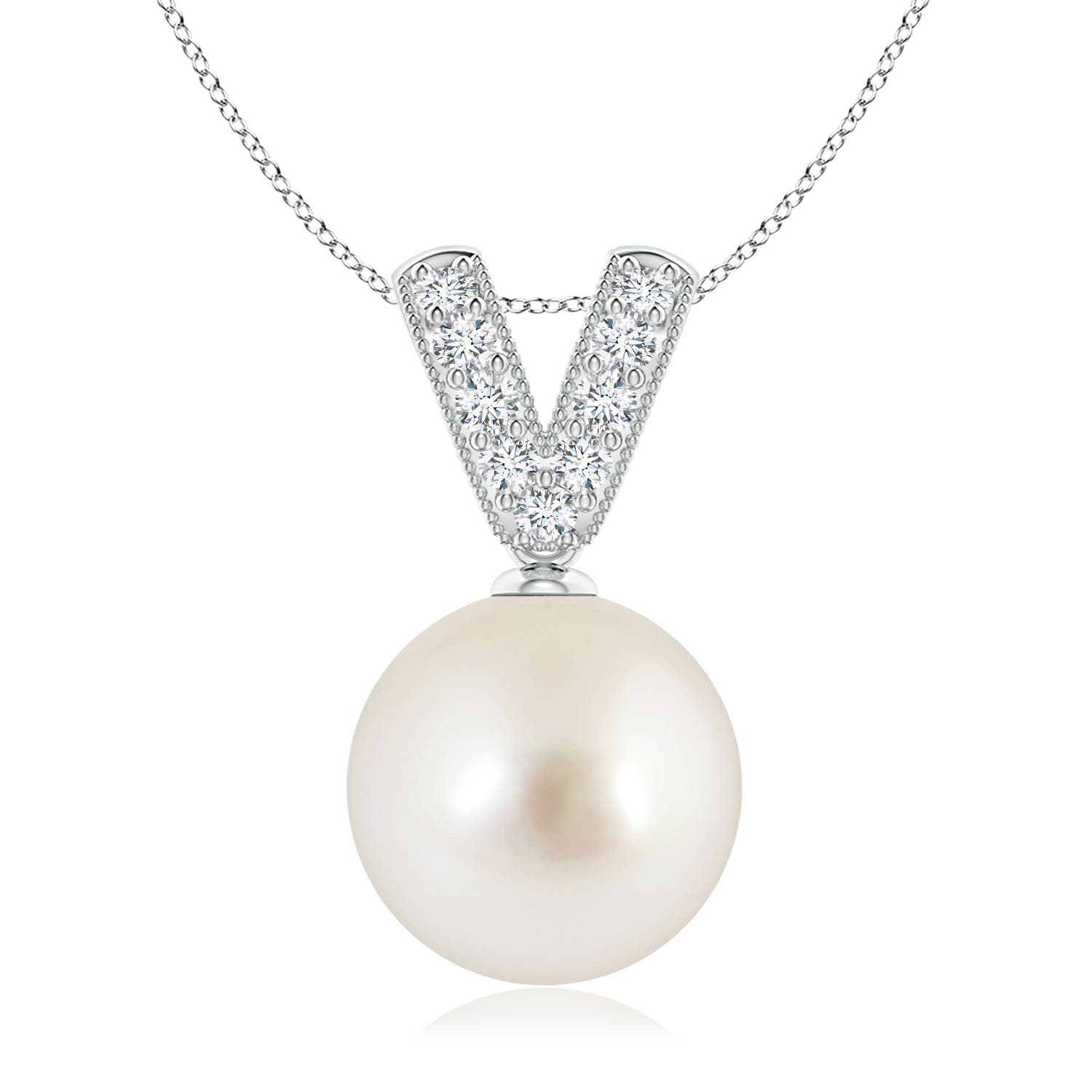 AAAA - South Sea Cultured Pearl / 7.36 CT / 14 KT White Gold