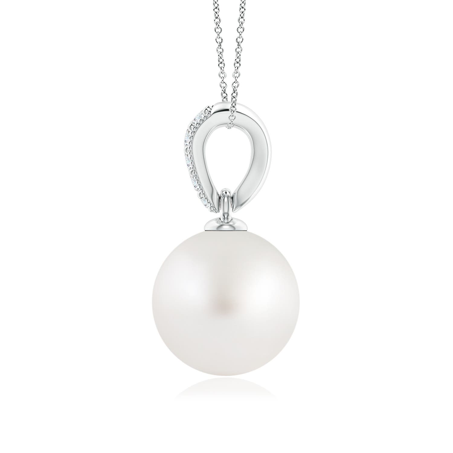 AA - South Sea Cultured Pearl / 5.36 CT / 14 KT White Gold