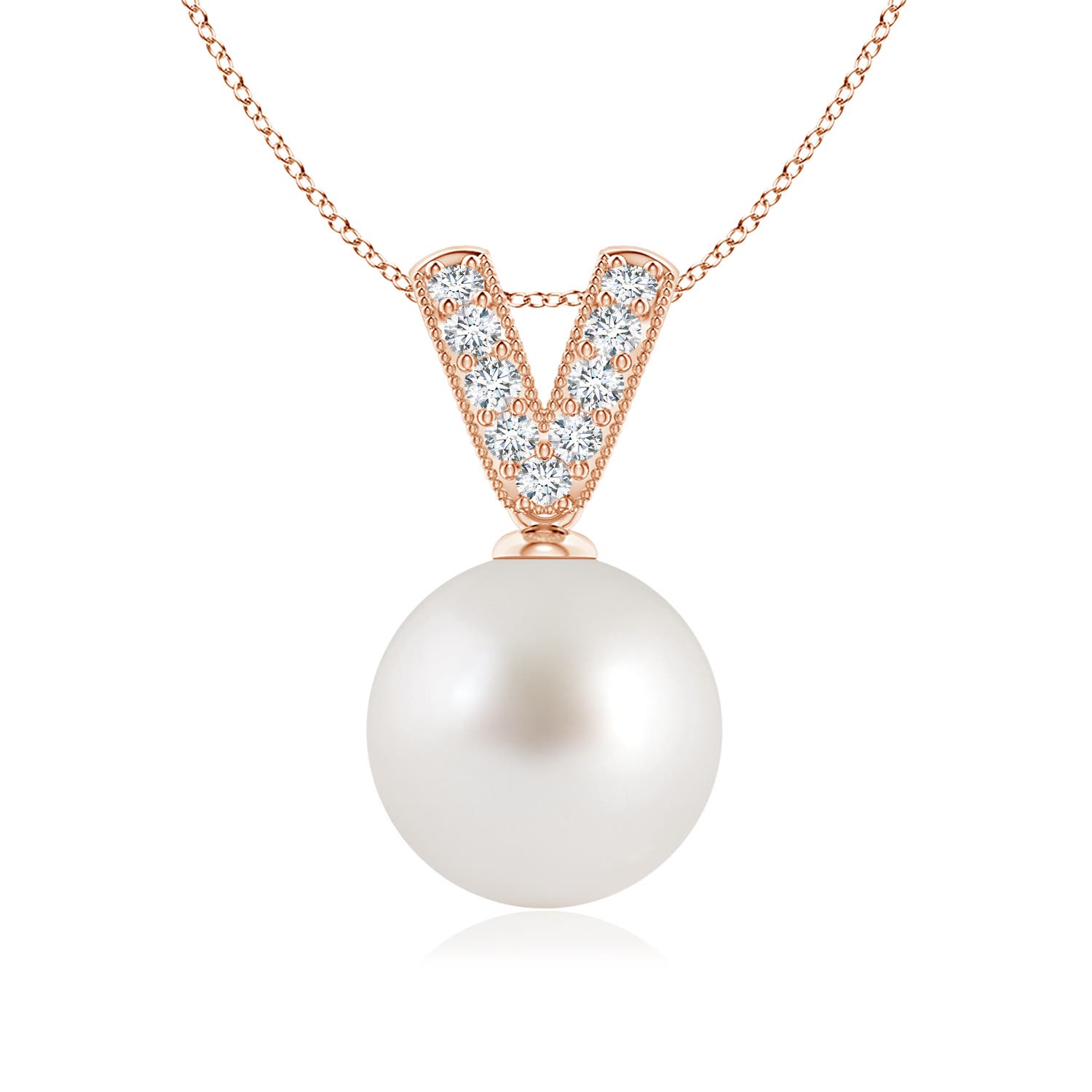 AAA - South Sea Cultured Pearl / 5.36 CT / 14 KT Rose Gold