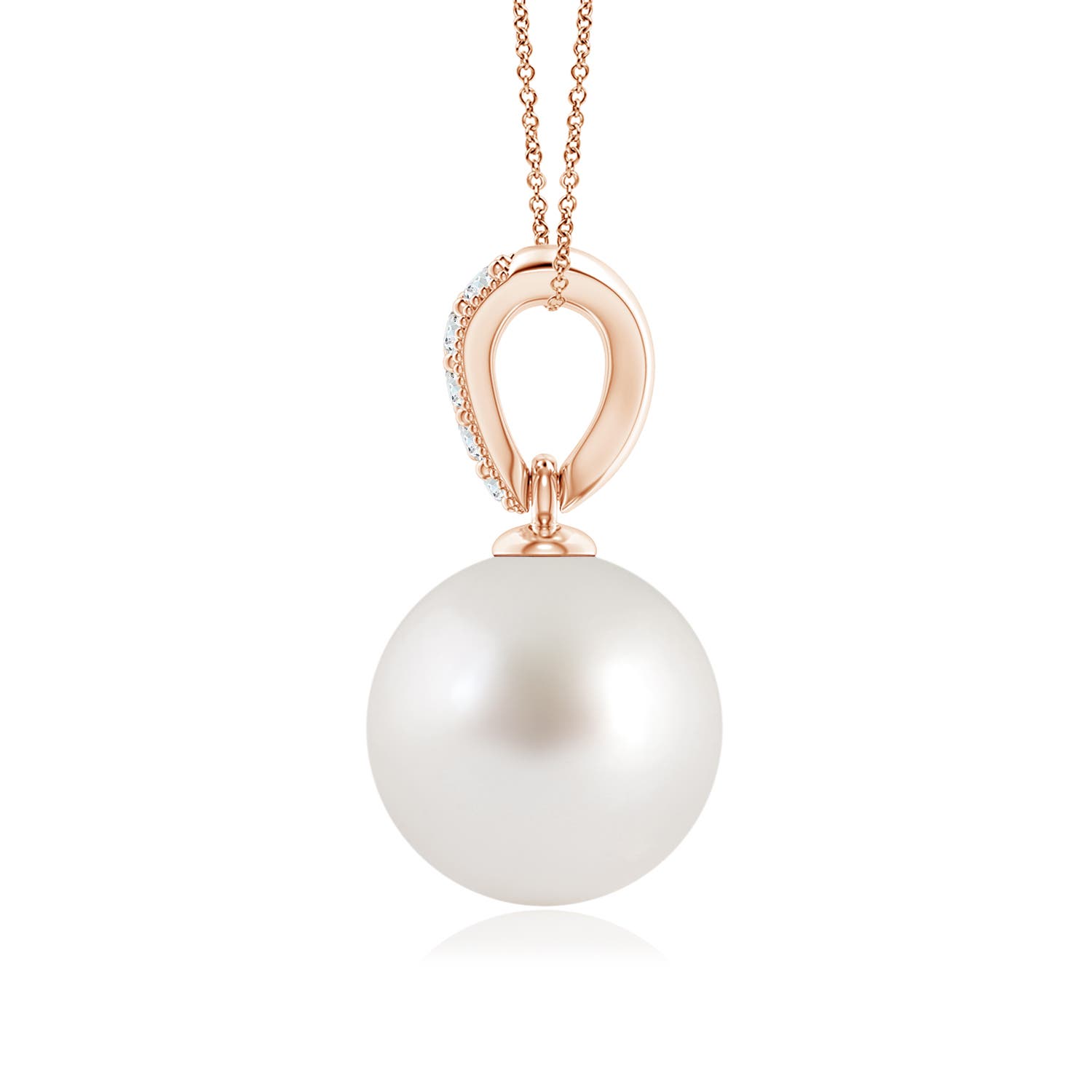 AAA - South Sea Cultured Pearl / 5.36 CT / 14 KT Rose Gold