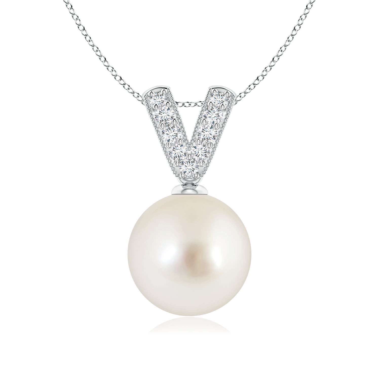 AAAA - South Sea Cultured Pearl / 5.36 CT / 14 KT White Gold