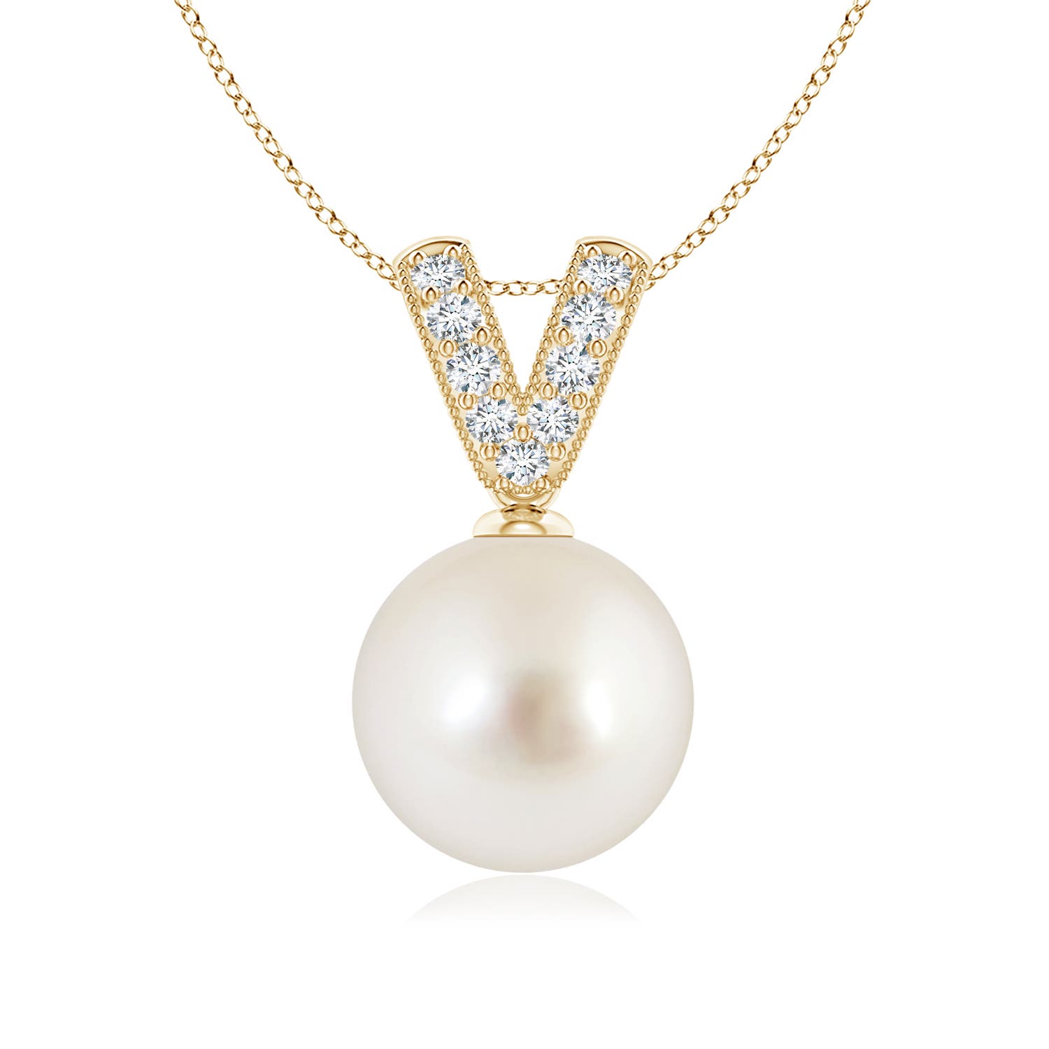 AAAA - South Sea Cultured Pearl / 5.36 CT / 14 KT Yellow Gold