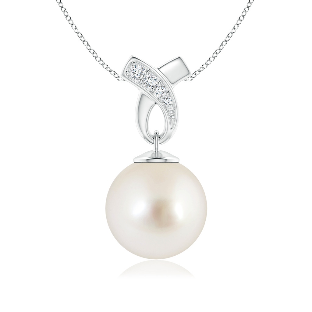 10mm AAAA South Sea Pearl Pendant with Ribbon Bale in P950 Platinum