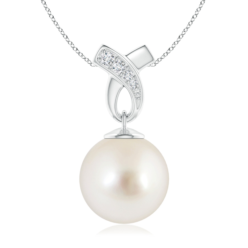 11mm AAAA South Sea Pearl Pendant with Ribbon Bale in P950 Platinum