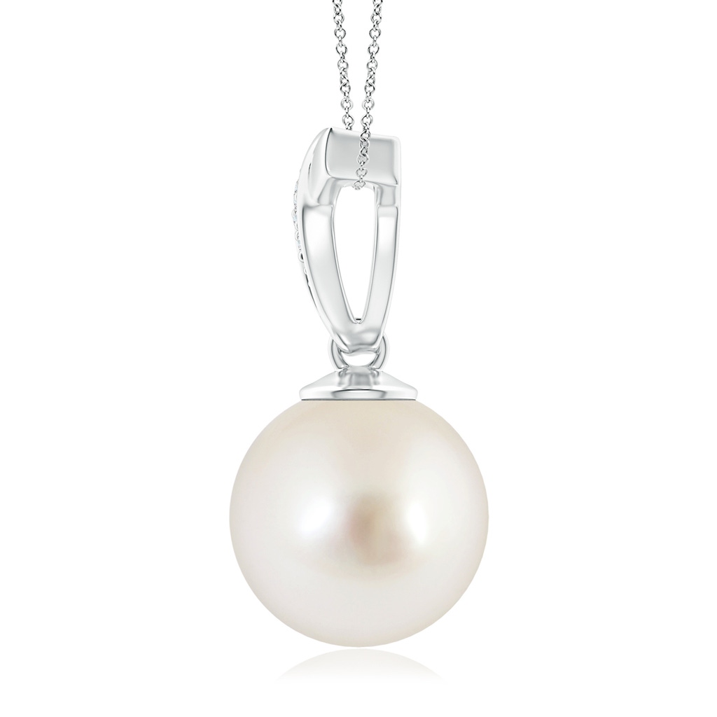 11mm AAAA South Sea Pearl Pendant with Ribbon Bale in P950 Platinum Side 1