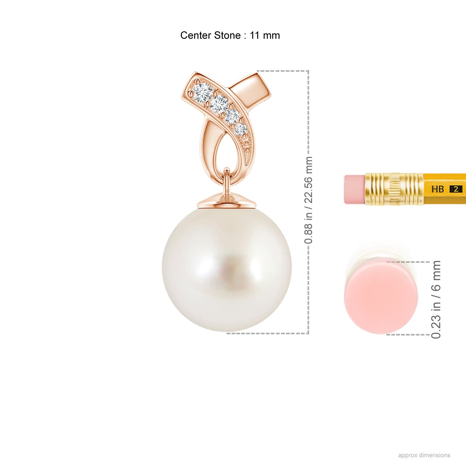 AAAA - South Sea Cultured Pearl / 9.64 CT / 14 KT Rose Gold