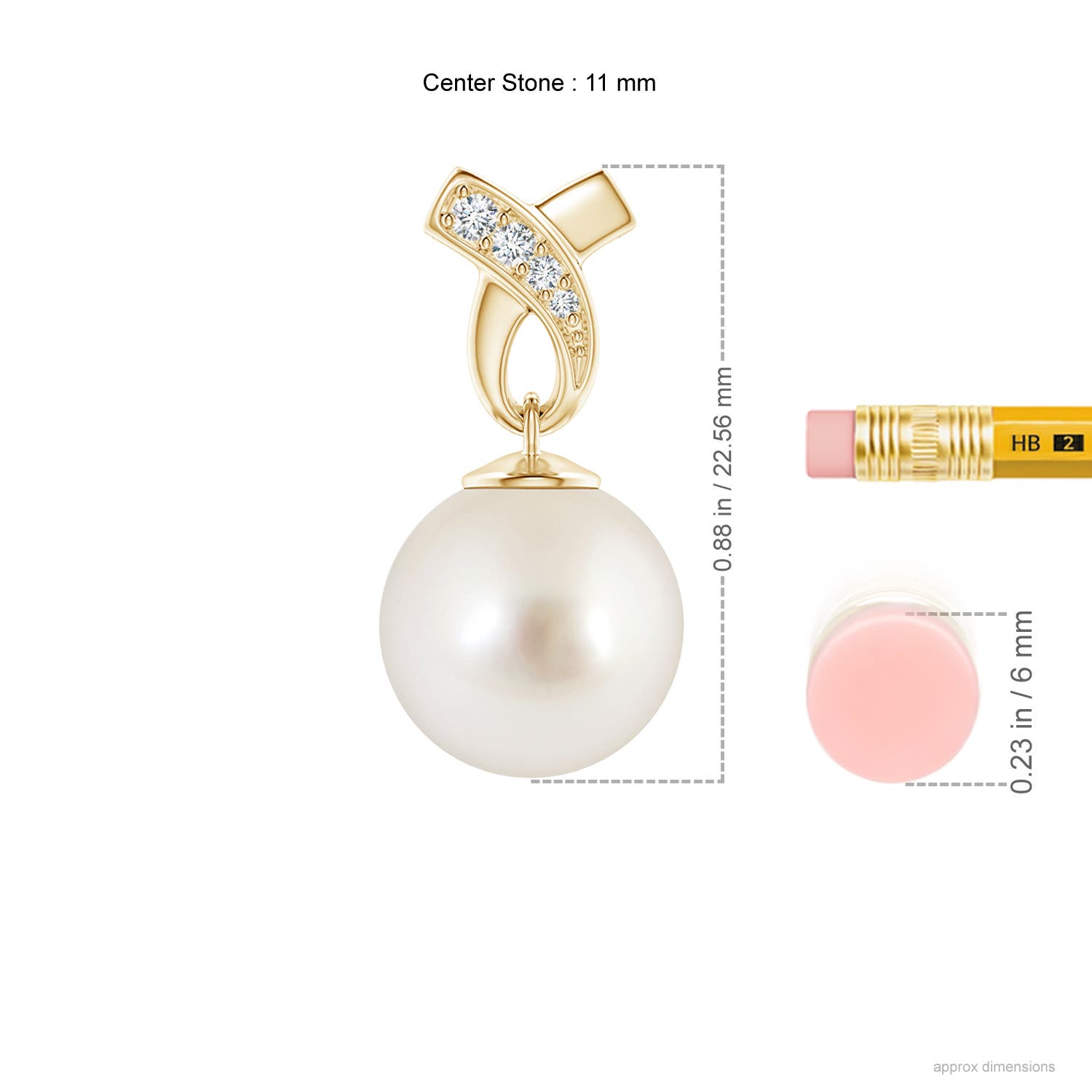 AAAA - South Sea Cultured Pearl / 9.64 CT / 14 KT Yellow Gold