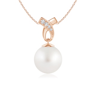 9mm AA South Sea Pearl Pendant with Ribbon Bale in Rose Gold
