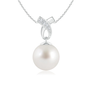 9mm AAA South Sea Pearl Pendant with Ribbon Bale in P950 Platinum