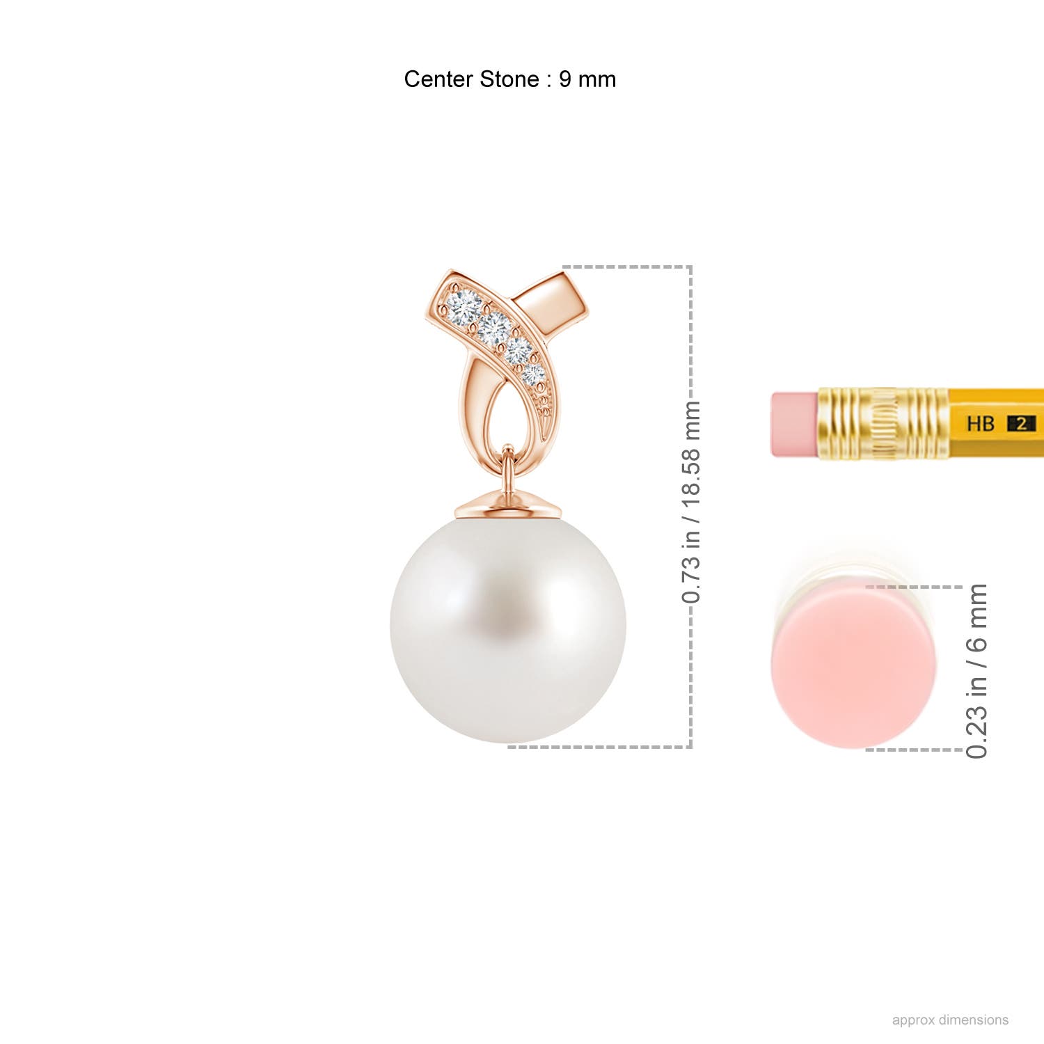 AAA - South Sea Cultured Pearl / 5.28 CT / 14 KT Rose Gold