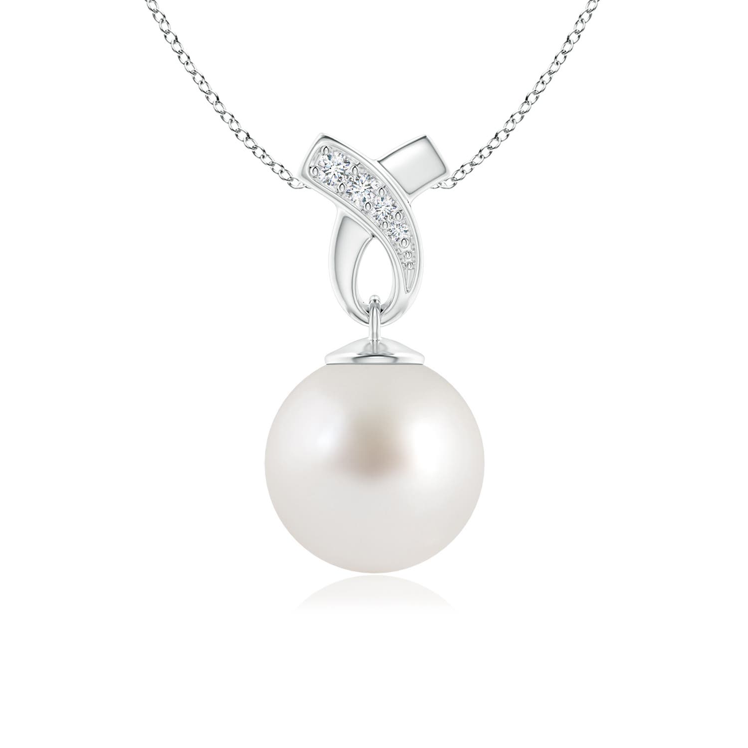 AAA - South Sea Cultured Pearl / 5.28 CT / 14 KT White Gold