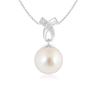 9mm AAAA South Sea Pearl Pendant with Ribbon Bale in P950 Platinum