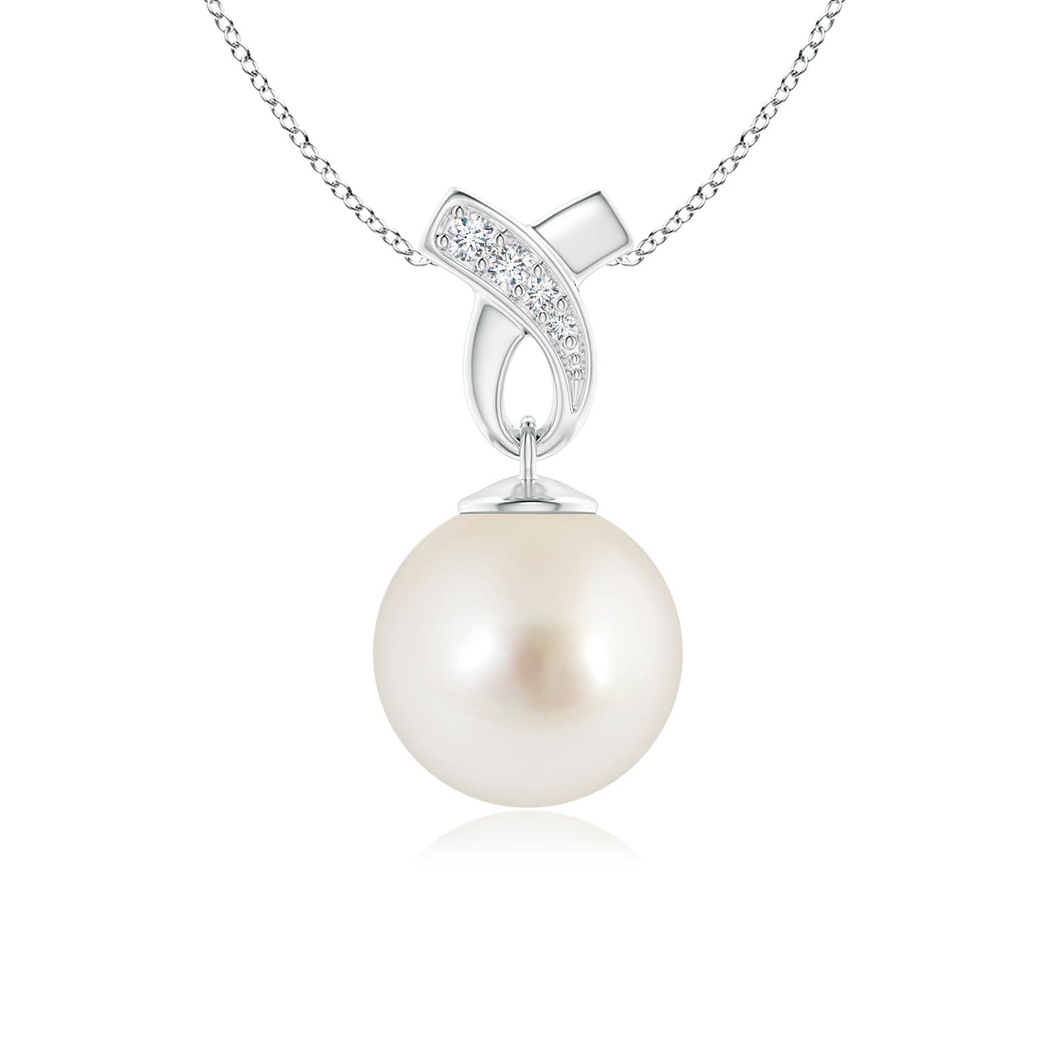 AAAA - South Sea Cultured Pearl / 5.28 CT / 14 KT White Gold