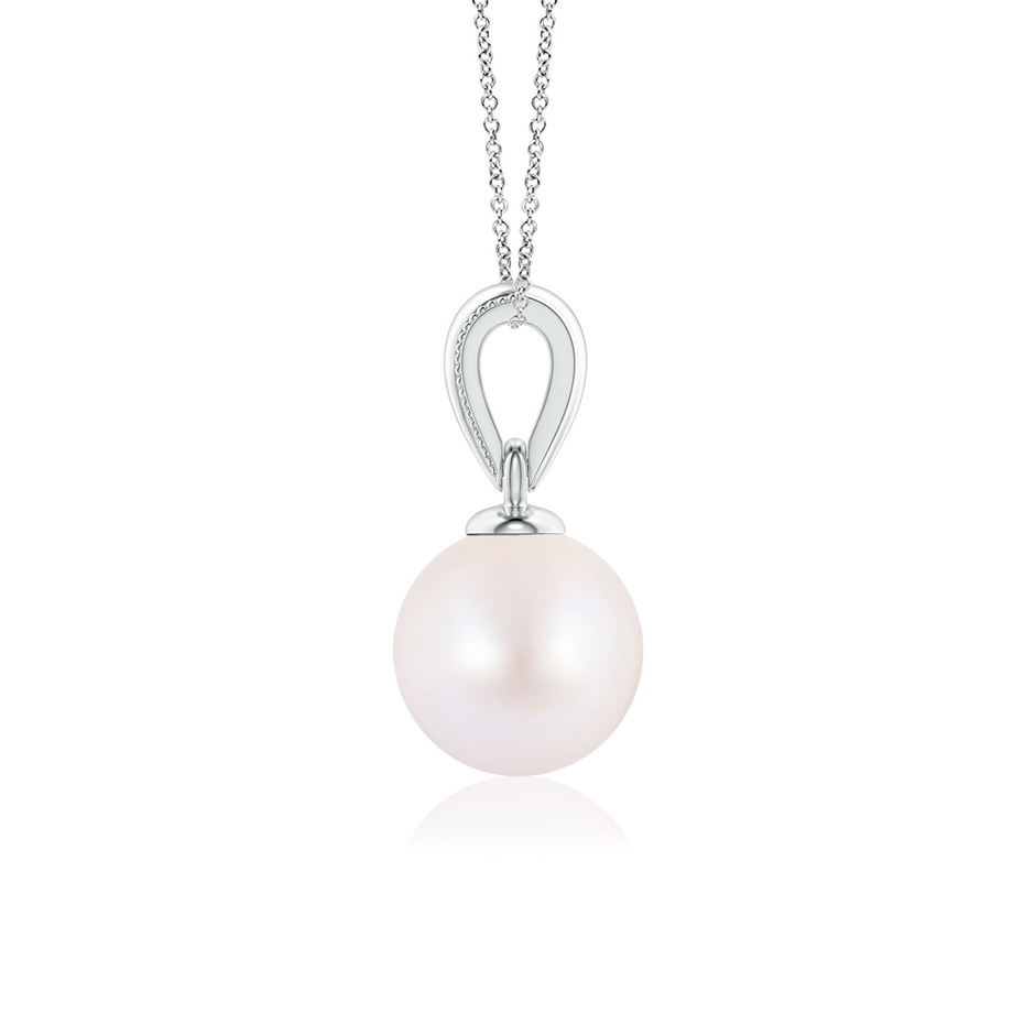 6mm AA Japanese Akoya Pearl Pendant with Ornate Bale in P950 Platinum side 199