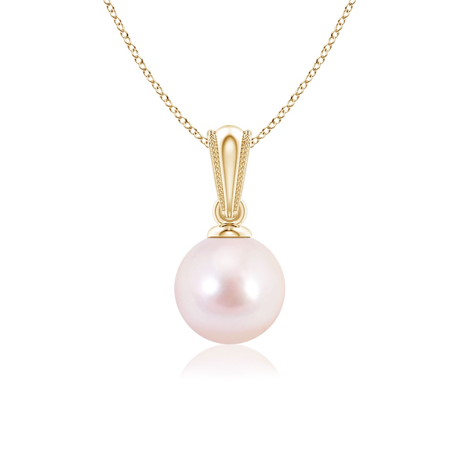 6mm AAAA Japanese Akoya Pearl Pendant with Ornate Bale in 18K Yellow Gold 