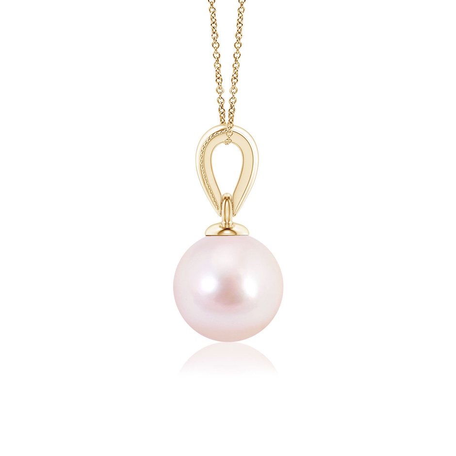 6mm AAAA Japanese Akoya Pearl Pendant with Ornate Bale in 18K Yellow Gold side 199