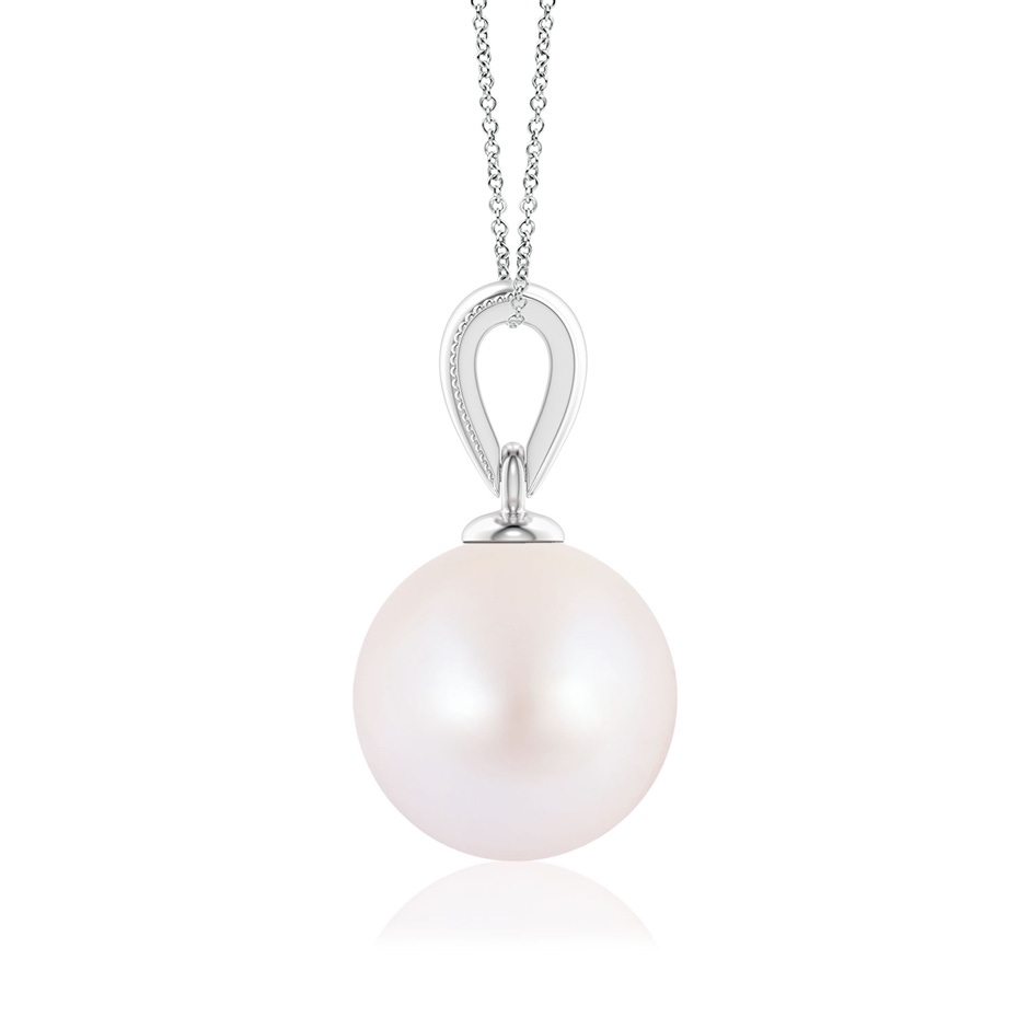 8mm AA Japanese Akoya Pearl Pendant with Ornate Bale in P950 Platinum side 199