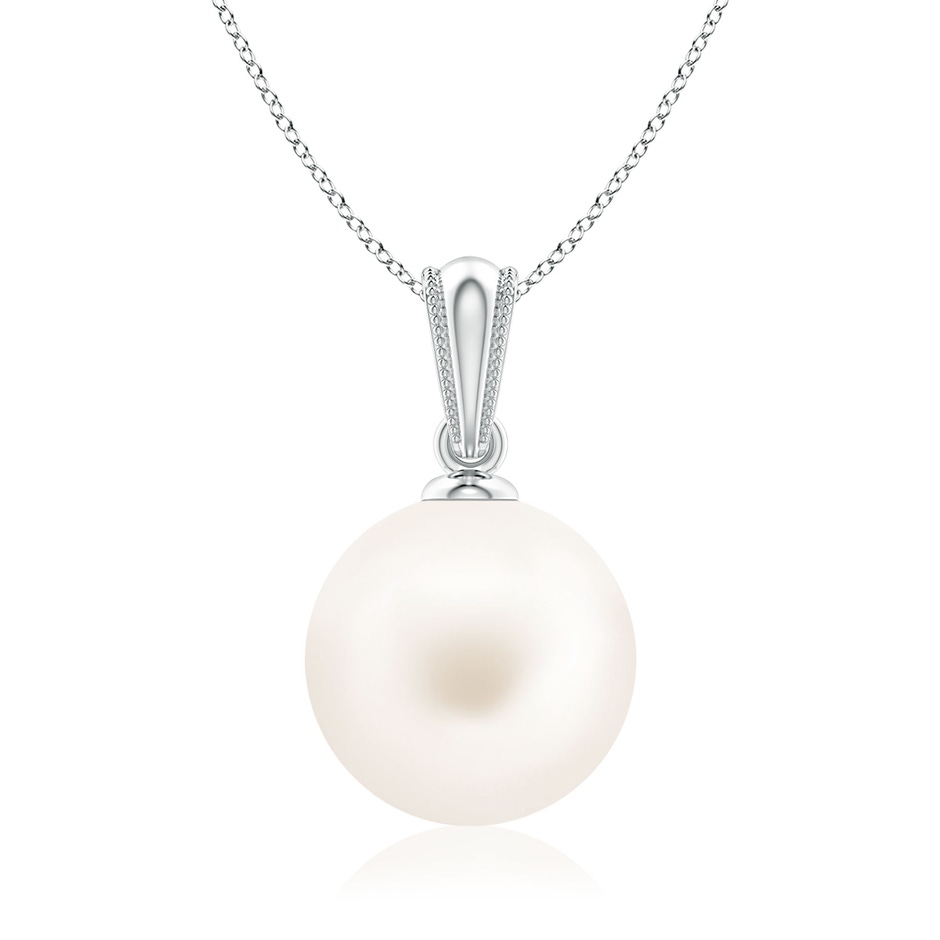 9mm AA Freshwater Pearl Pendant with Ornate Bale in P950 Platinum 