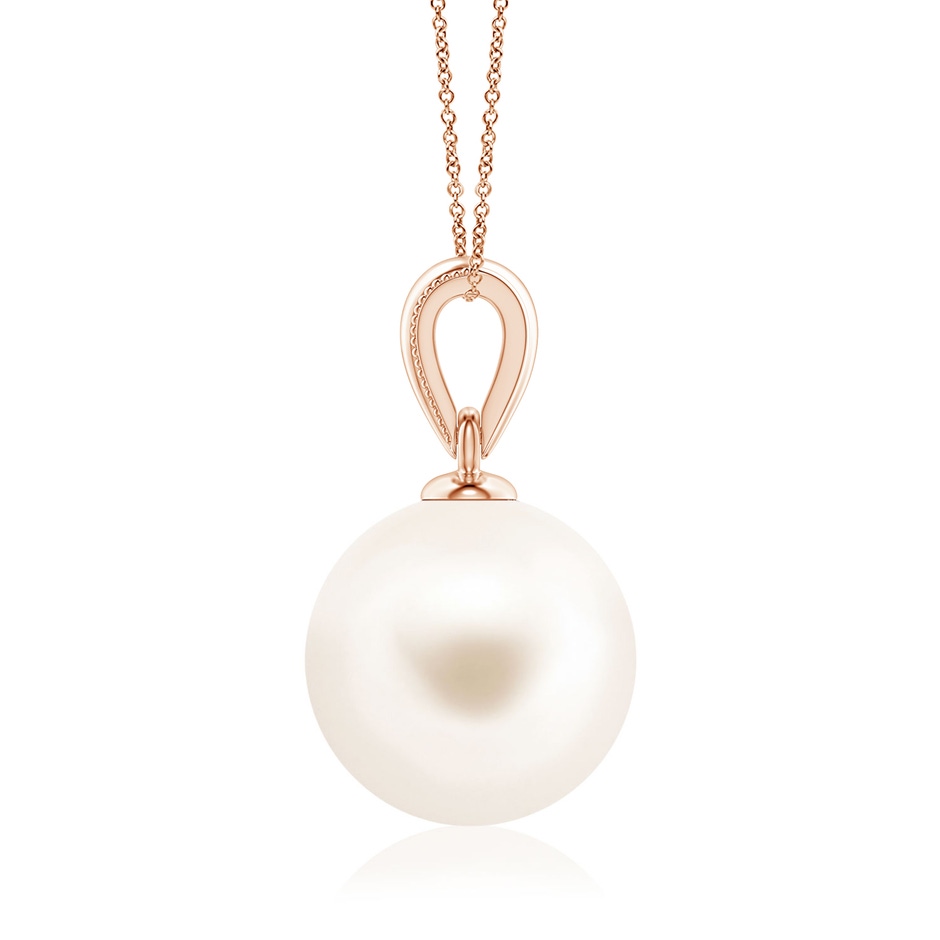9mm AAA Freshwater Pearl Pendant with Ornate Bale in 18K Rose Gold side 199