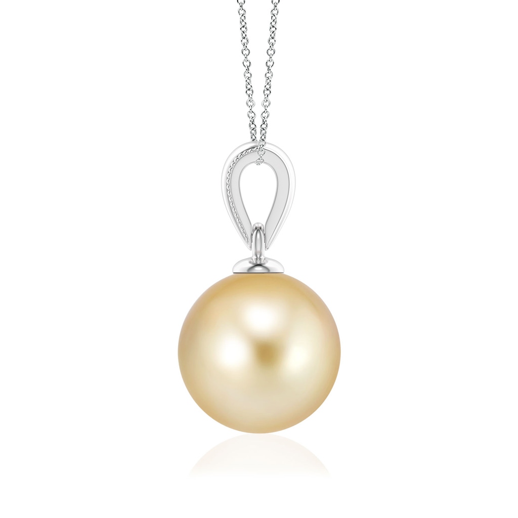 8mm AAAA Golden South Sea Pearl Ornate Bale Pendant in P950 Platinum - side 199