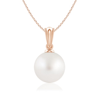 8mm AA South Sea Pearl Pendant with Ornate Bale in Rose Gold