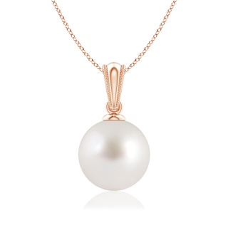 8mm AAA South Sea Pearl Pendant with Ornate Bale in Rose Gold