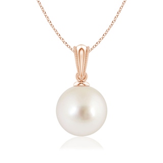8mm AAAA South Sea Pearl Pendant with Ornate Bale in 9K Rose Gold