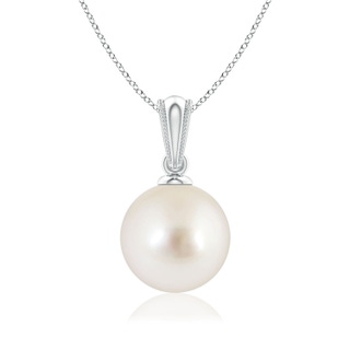 8mm AAAA South Sea Pearl Pendant with Ornate Bale in P950 Platinum